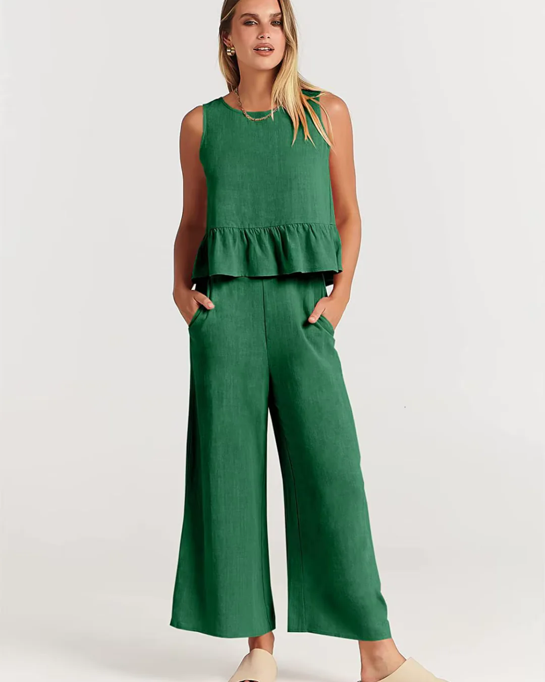 Damen Lässig Leichte Zweiteiliges Set | Hose und Oberteil - Image 9