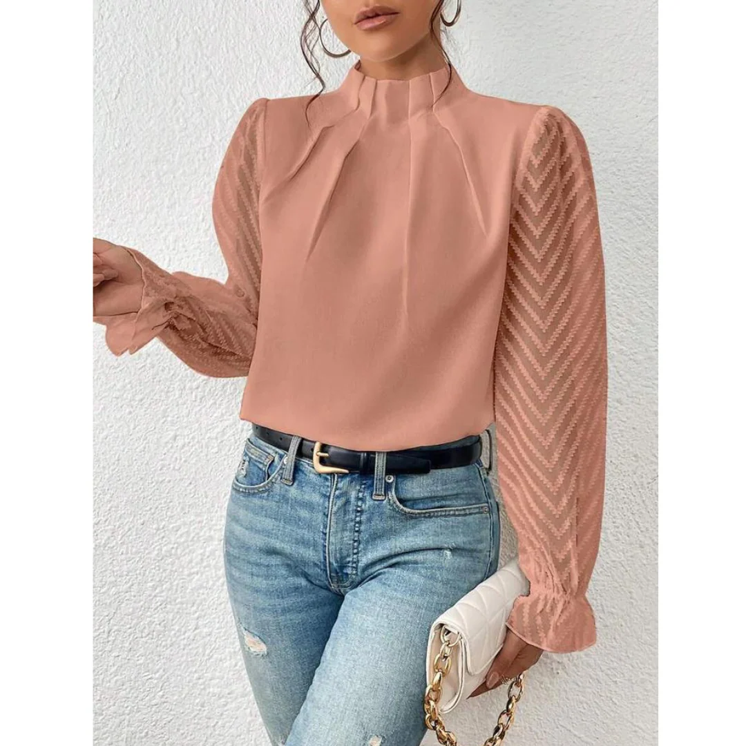 Damen Lässig Rollkragen Bluse | Langarm - Image 2