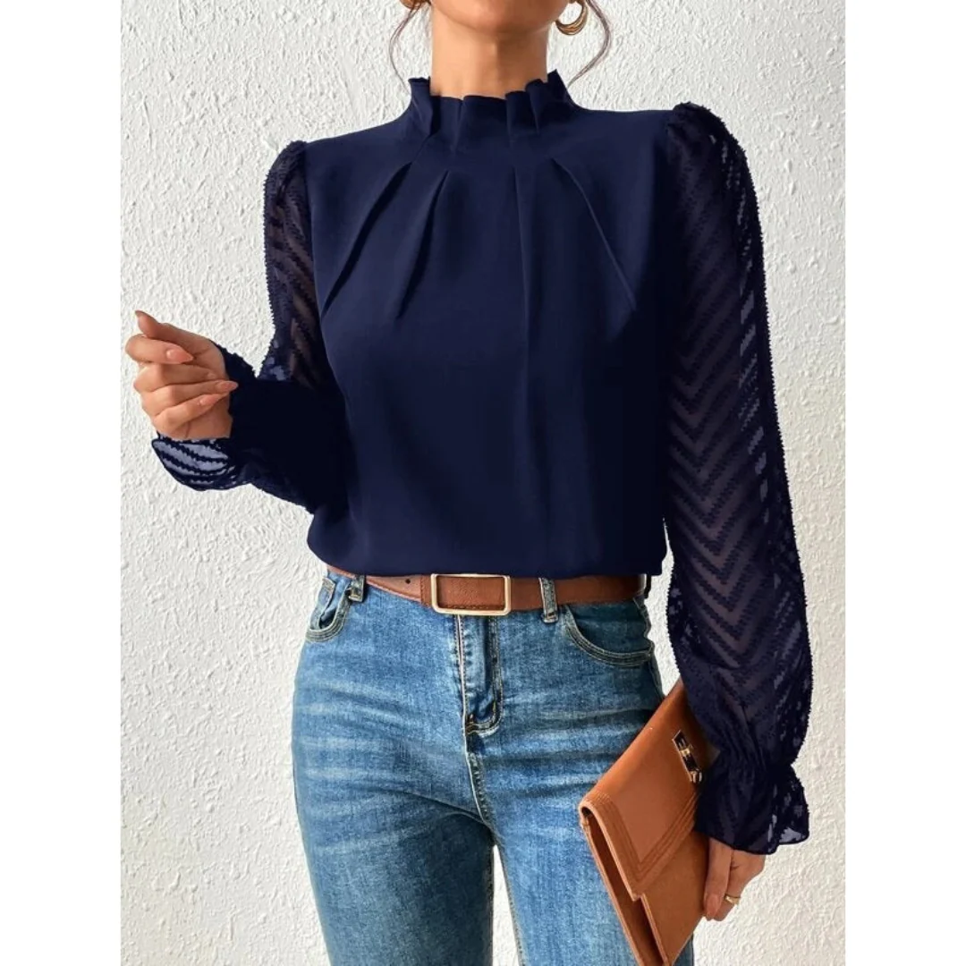 Damen Lässig Rollkragen Bluse | Langarm - Image 3
