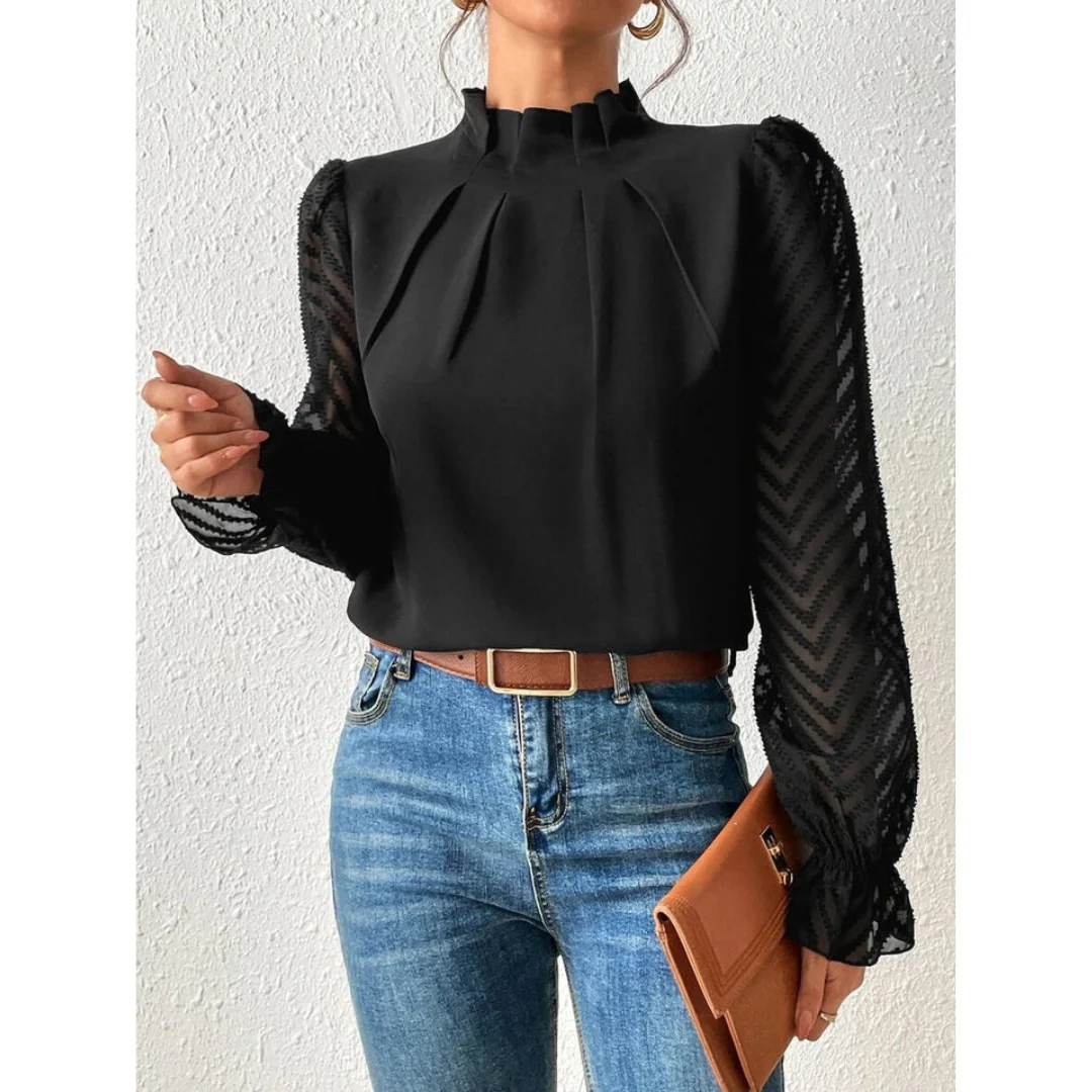 Damen Lässig Rollkragen Bluse | Langarm - Image 4