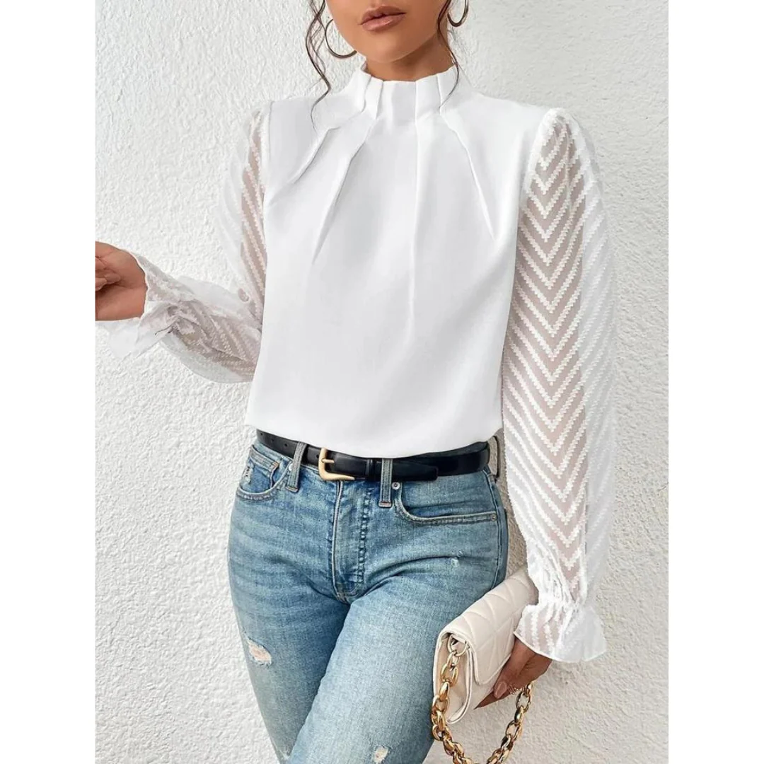 Damen Lässig Rollkragen Bluse | Langarm - Image 5