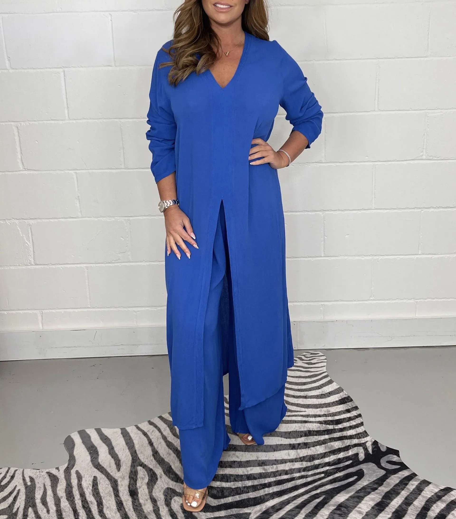 Damen Lassig Zweiteiliges Set | Lang Top und Hosen - Image 3