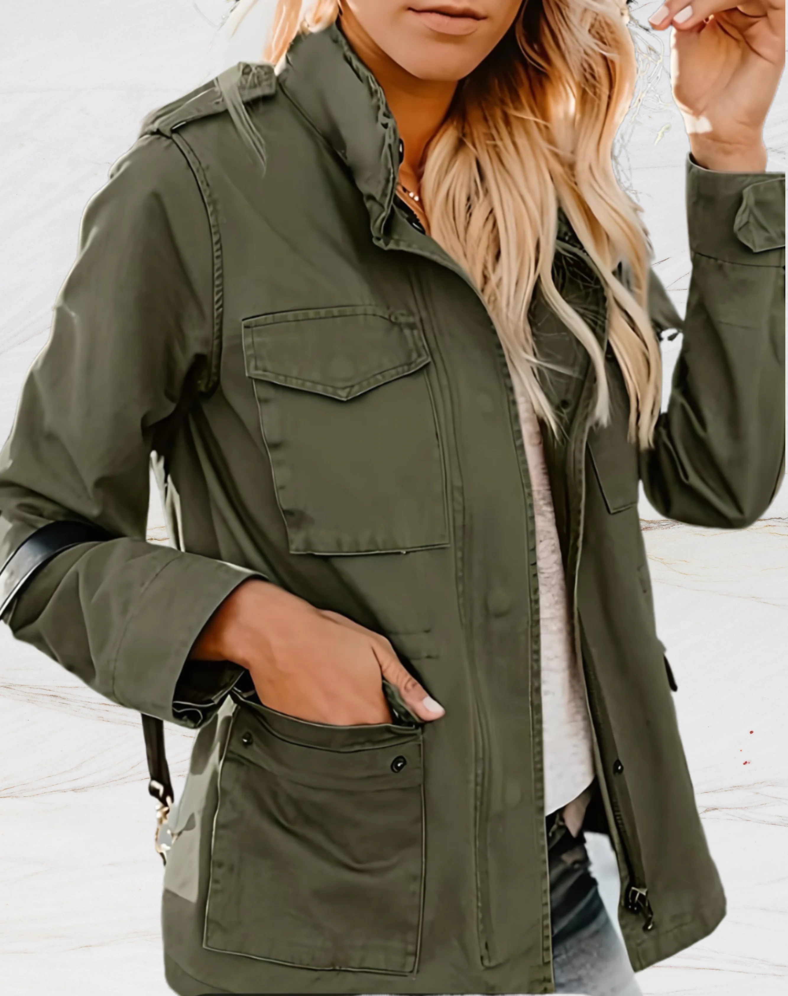 Damen Lässige Übergangsjacke | mit Taschen - Image 3