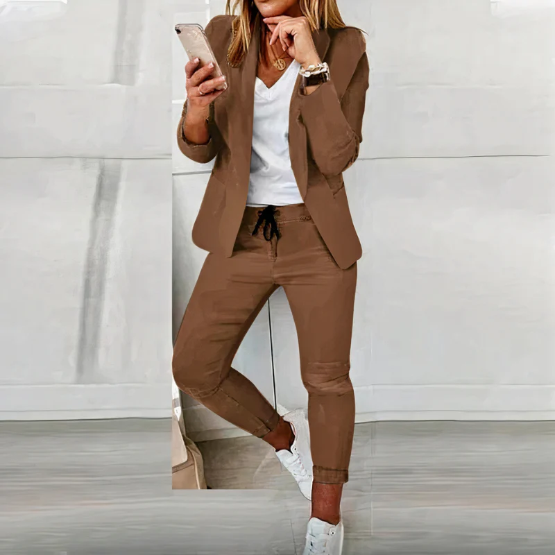 Damen lässiges Blazer- und Hosen-Set | Moderner - Image 4