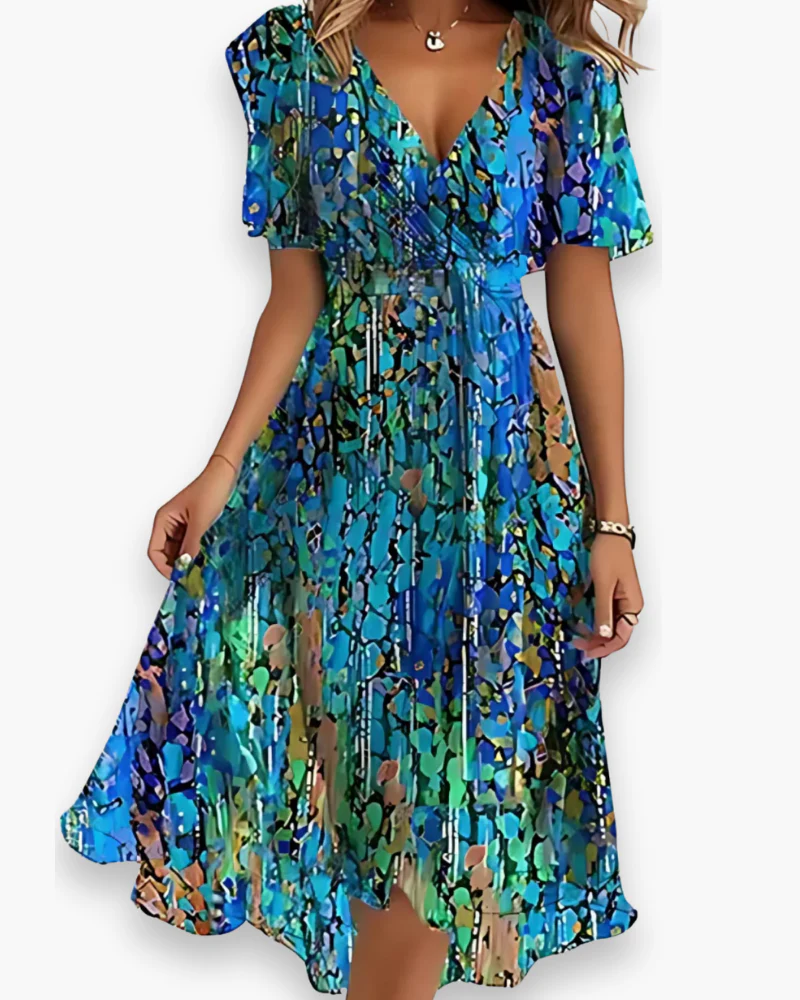 Damen Lässiges Boho Kleid | Midi Gradientenkleid - Image 3