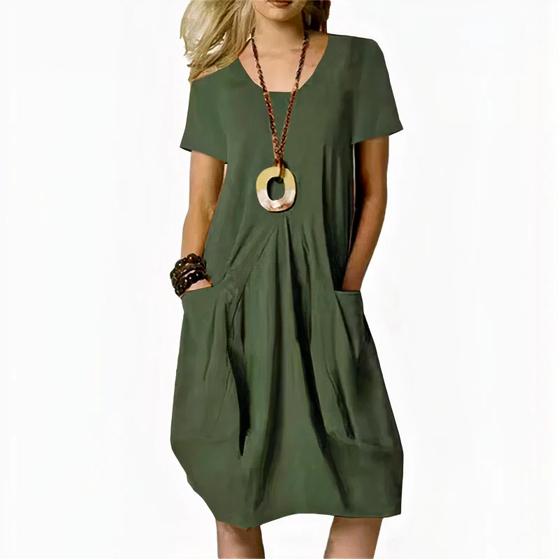 Damen lässiges Kleid mit Taschen | Midi - Image 4