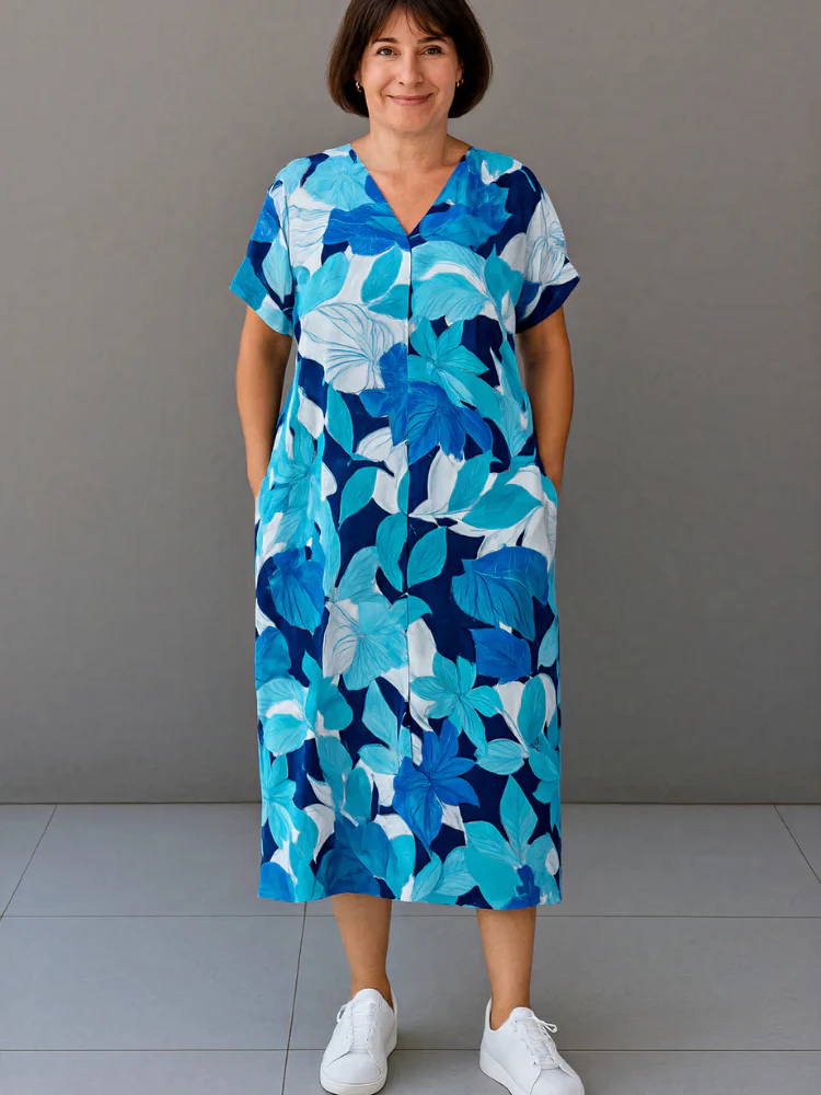 Damen lebendiges luftiges Sommerkleid | Midi - Image 2