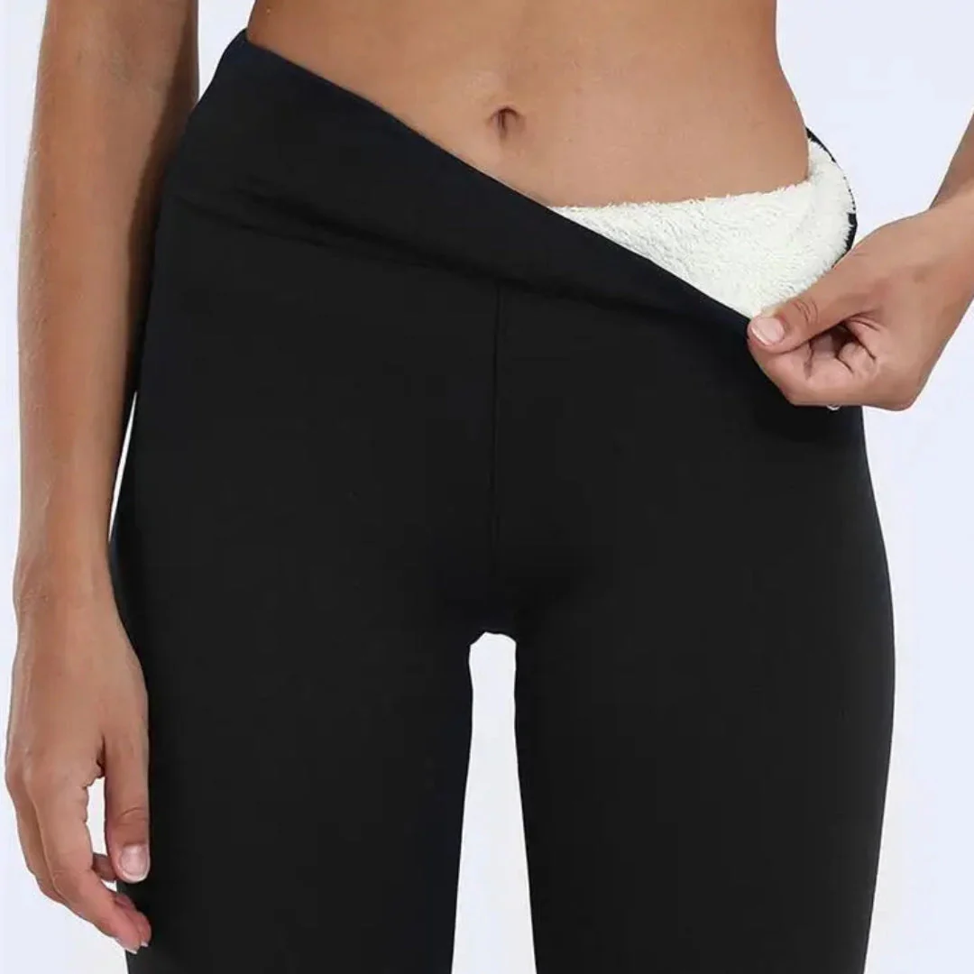Damen Leggings | Fleece Ausführung blickdicht elastischer Bund - Image 4