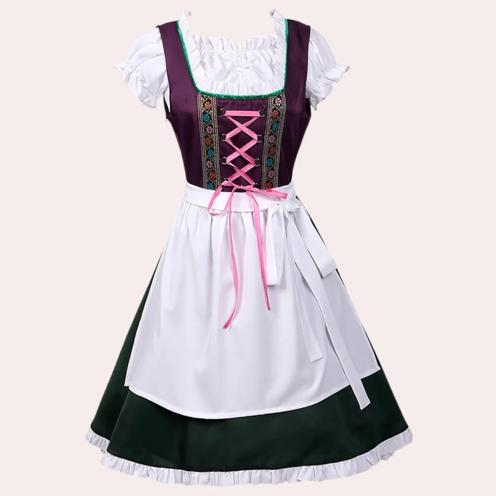 Damen Lila Oktoberfest Dirndl Kleid - Image 2