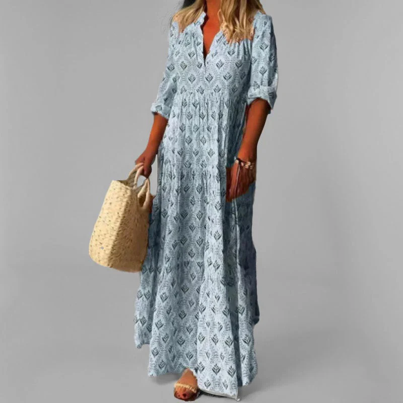 Damen lockeres bequemes langes Kleid | Maxi