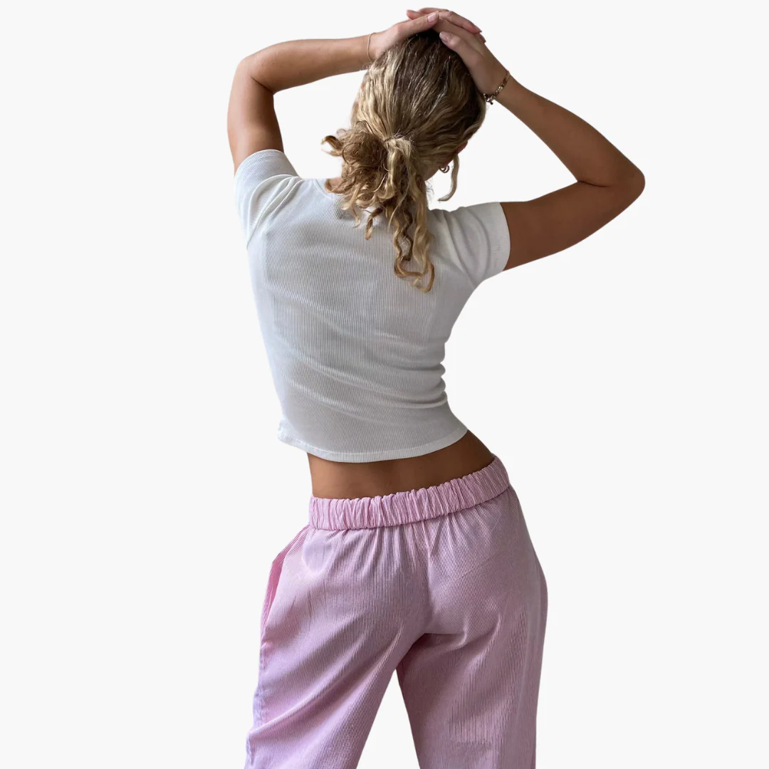 Damen Loungehose mit elastischem Bund und weitem Bein - Image 12