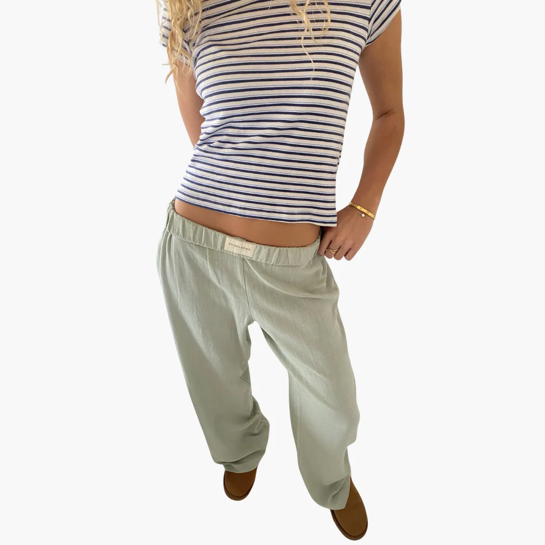 Damen Loungehose mit elastischem Bund und weitem Bein - Image 15