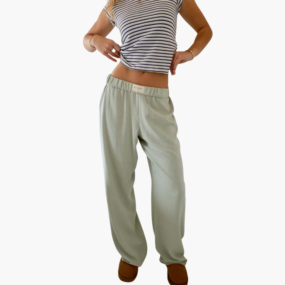 Damen Loungehose mit elastischem Bund und weitem Bein - Image 16