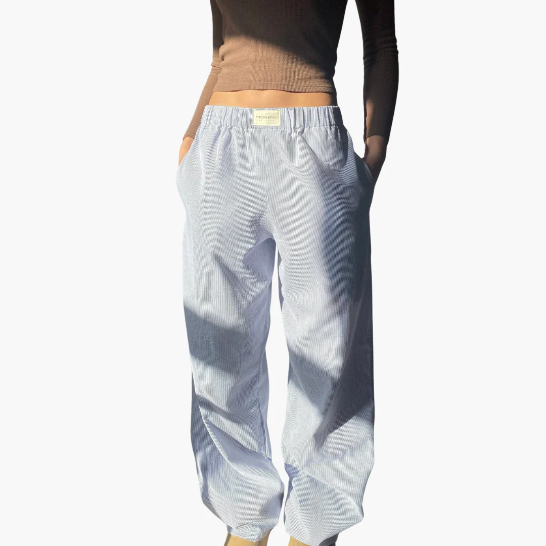 Damen Loungehose mit elastischem Bund und weitem Bein - Image 3