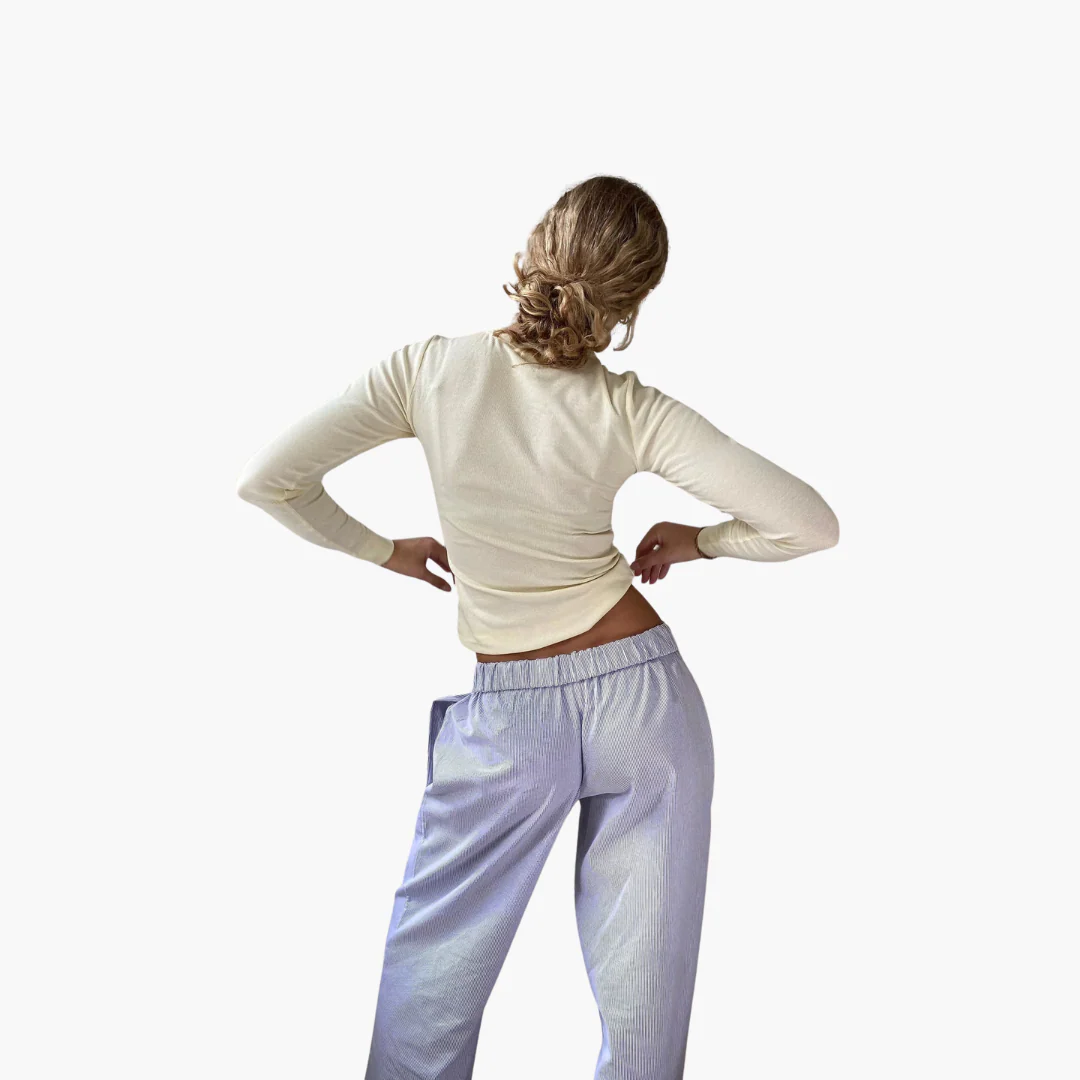 Damen Loungehose mit elastischem Bund und weitem Bein - Image 4