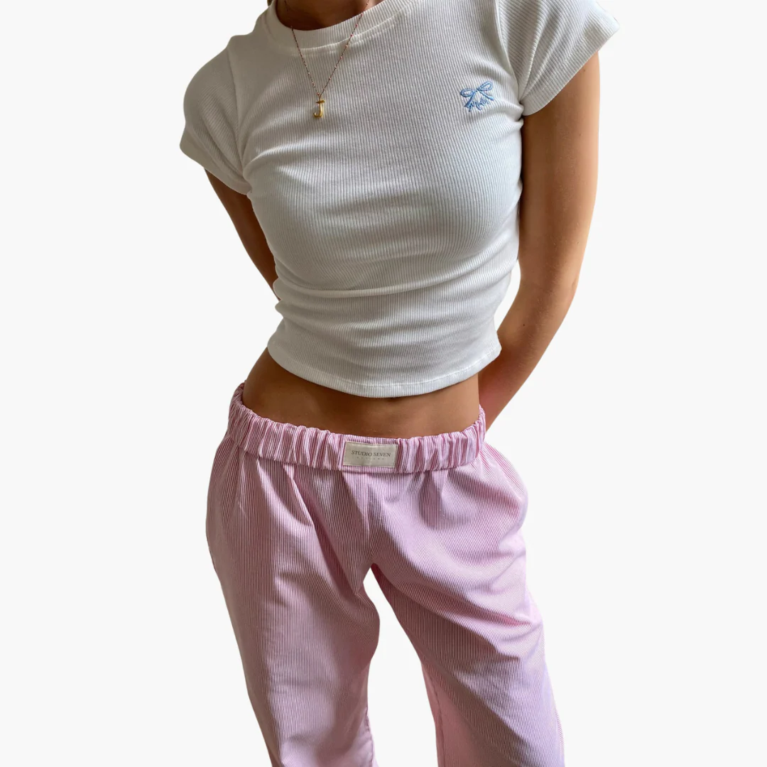 Damen Loungehose mit elastischem Bund und weitem Bein - Image 6