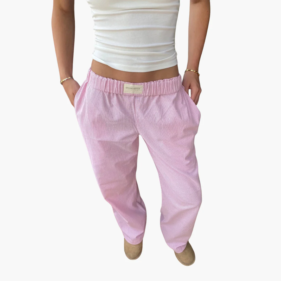 Damen Loungehose mit elastischem Bund und weitem Bein - Image 7