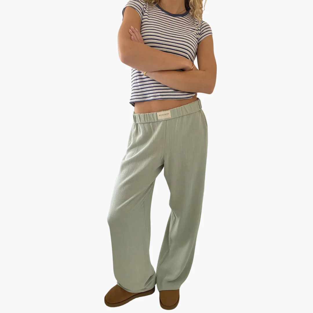 Damen Loungehose mit elastischem Bund und weitem Bein - Image 8