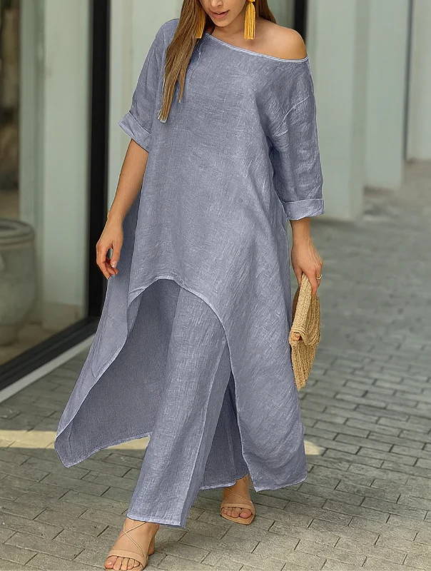 Damen Loungewear-Set mit luftigem Top und High-Waist-Hose – entspannt für den Sommer - Image 5