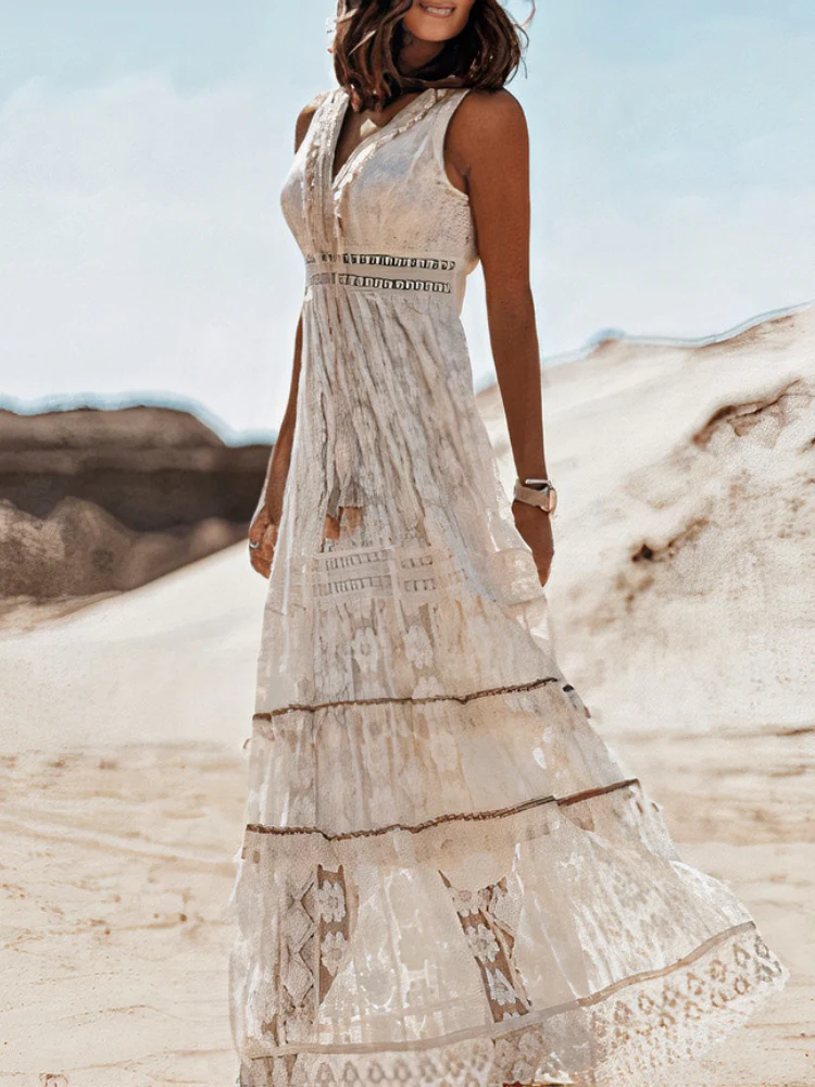 Damen luftiges Boho-Strandkleid | Maxi - Image 2