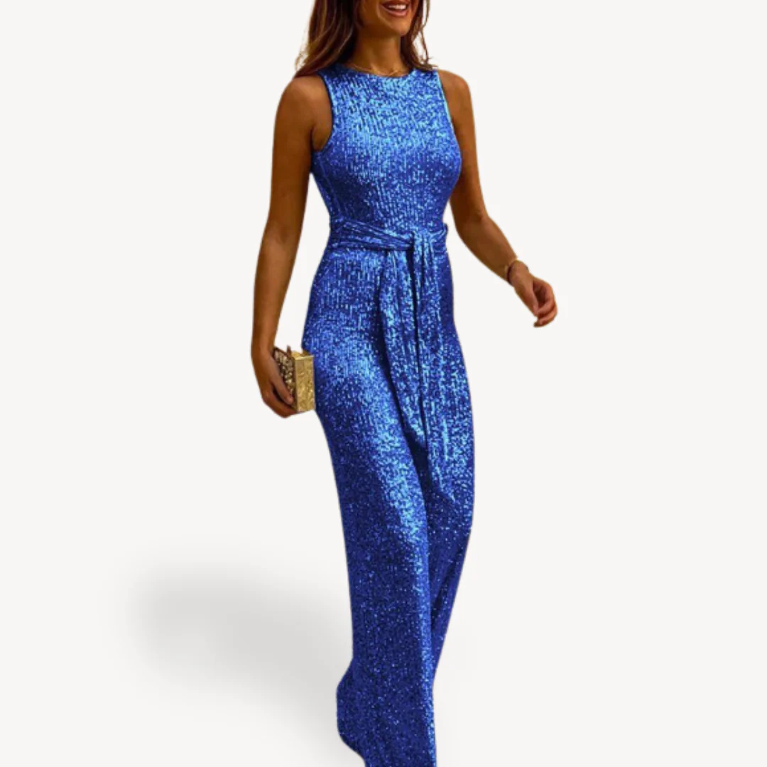 Damen Maxi Jumpsuit Glamour Pailletten - Image 2