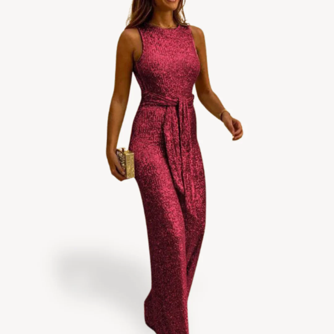 Damen Maxi Jumpsuit Glamour Pailletten - Image 4