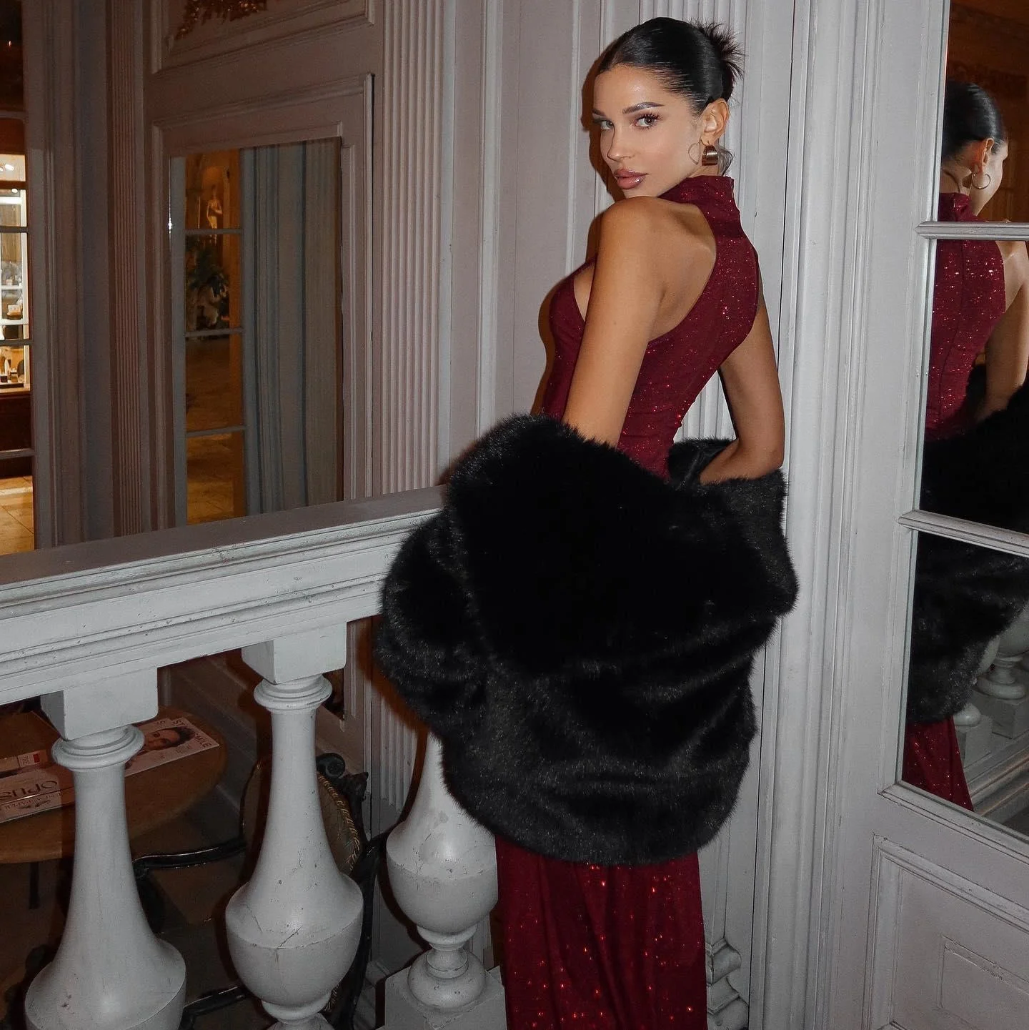 Damen Maxikleid | Festlich mit Pailletten in Rot - Image 6