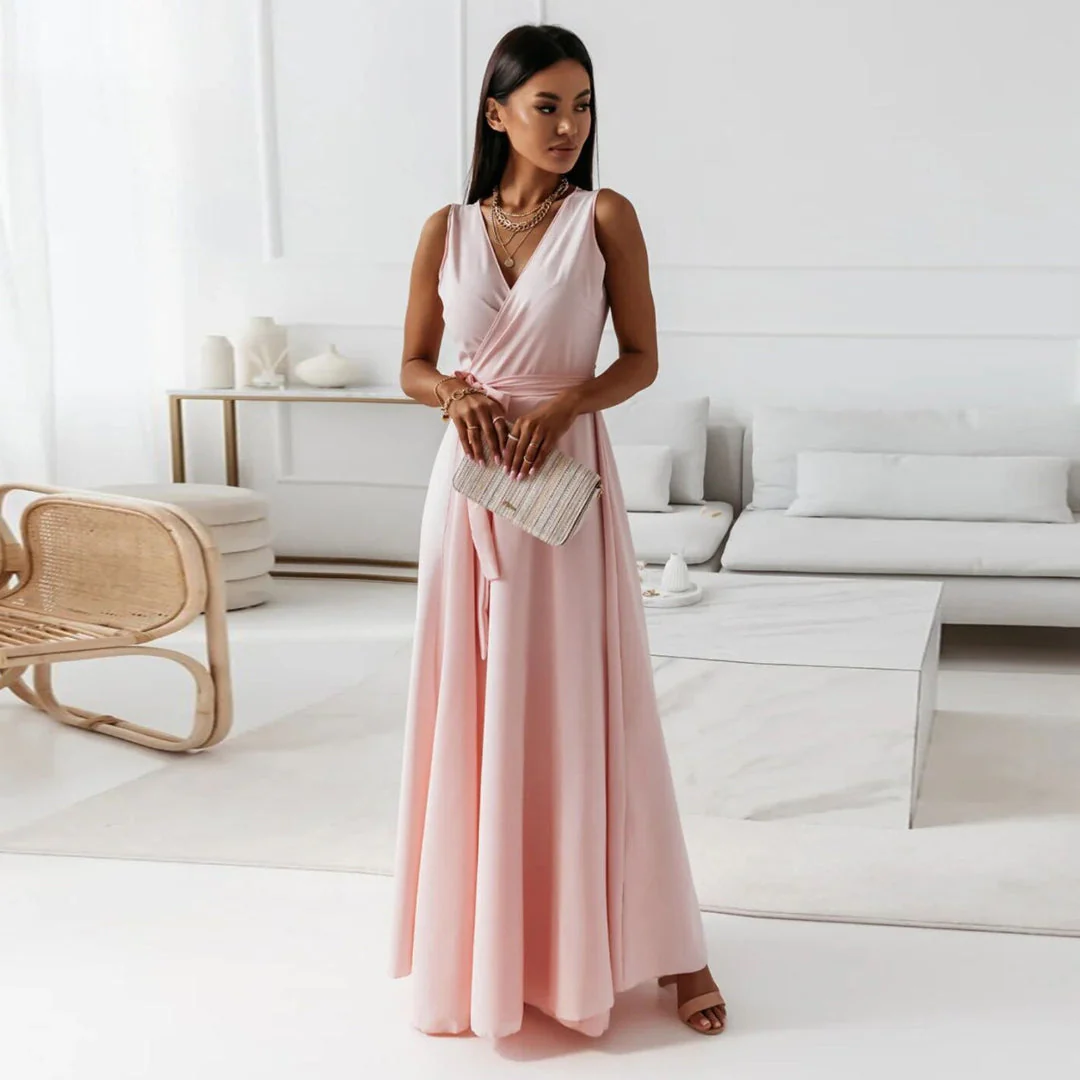 Damen-Maxikleid in Wickeloptik | ärmellose Ausführung - Image 3