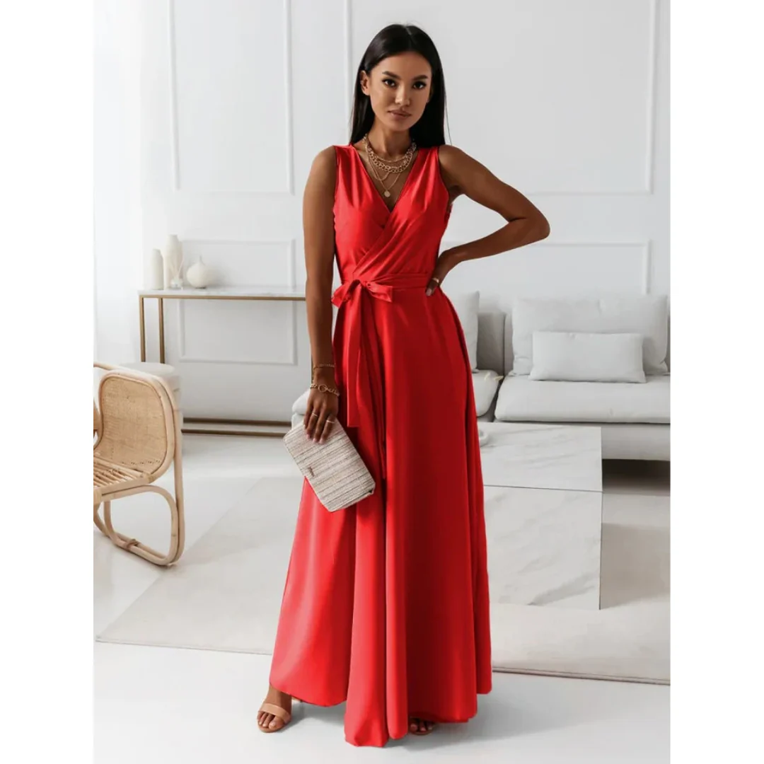 Damen-Maxikleid in Wickeloptik | ärmellose Ausführung - Image 5