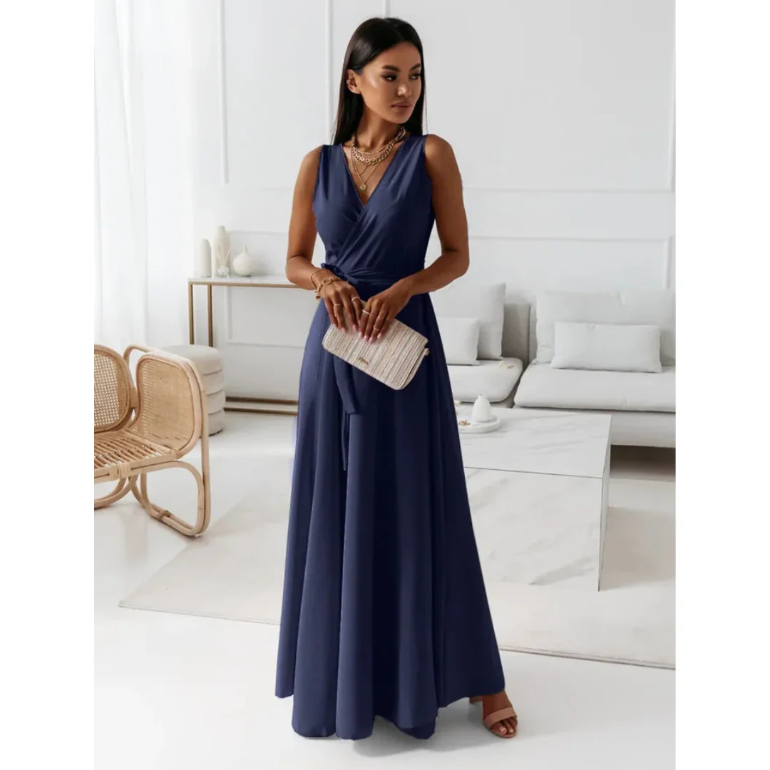 Damen-Maxikleid in Wickeloptik | ärmellose Ausführung - Image 7