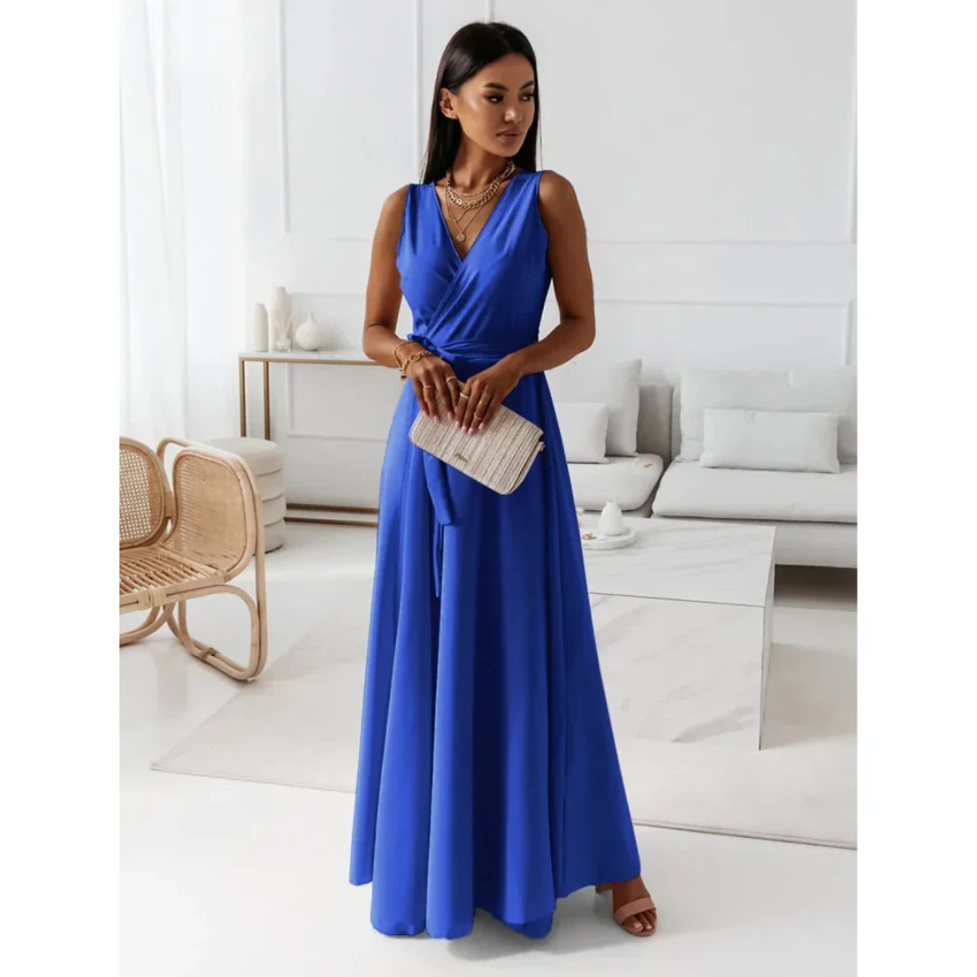 Damen-Maxikleid in Wickeloptik | ärmellose Ausführung - Image 8