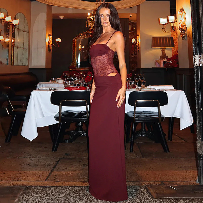 Damen Maxikleid | lange Silhouette mit Oberteil und Einsatz - Image 2