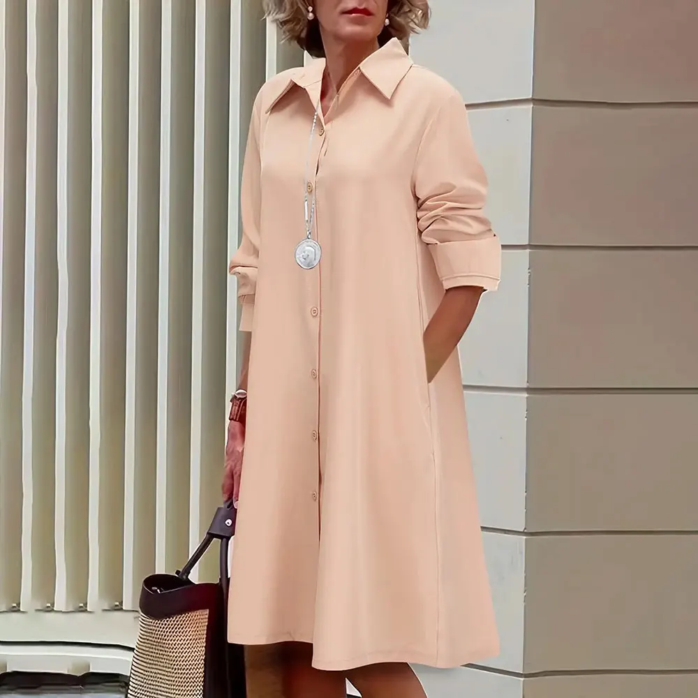Damen Midi-Hemdkleid mit Knopfleiste - Image 2