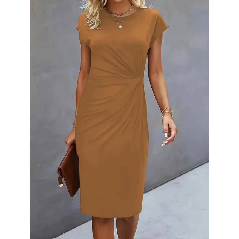 Damen-Midikleid mit Kurzarm | formale Linienführung - Image 4