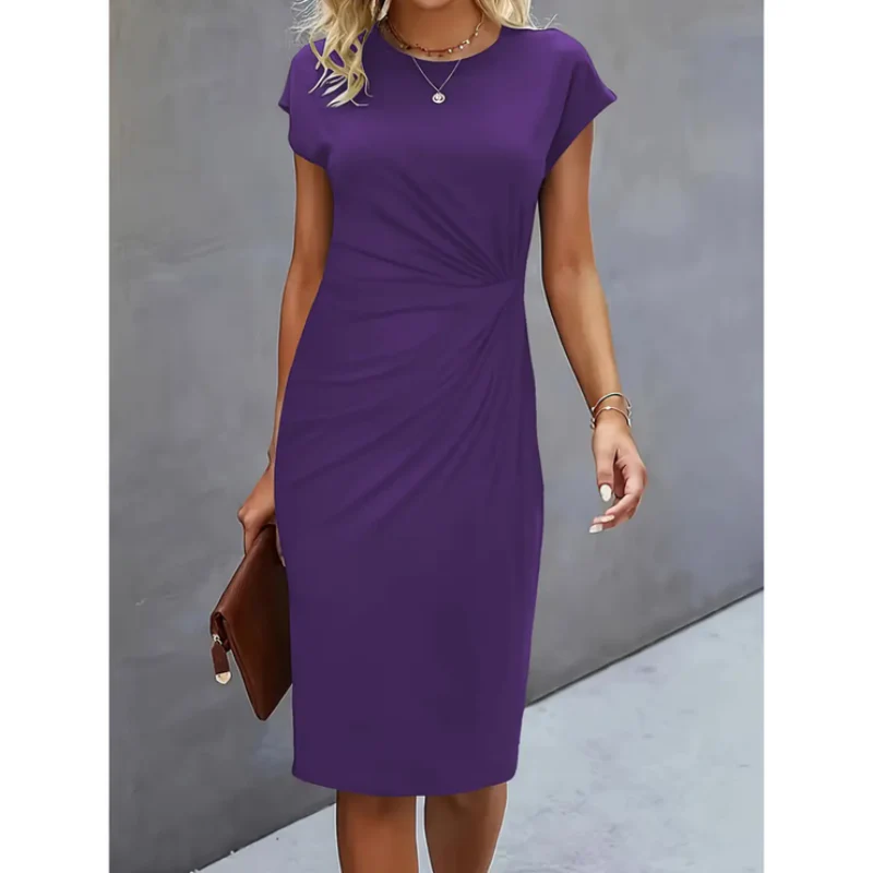 Damen-Midikleid mit Kurzarm | formale Linienführung - Image 8