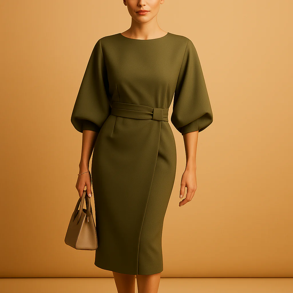 Damen Midikleid | Taillenbanddetail für den täglichen Gebrauch - Image 3