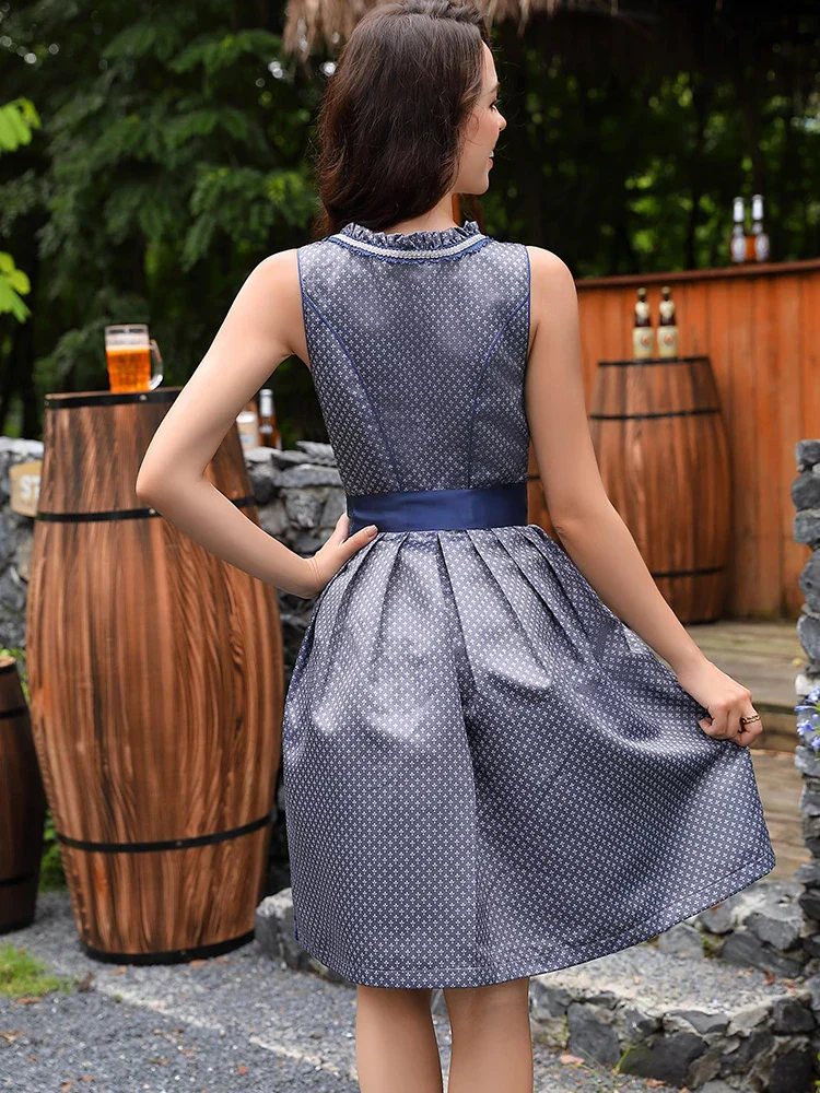 Damen Mini Blau Oktoberfest Dirndl Kleid - Image 4