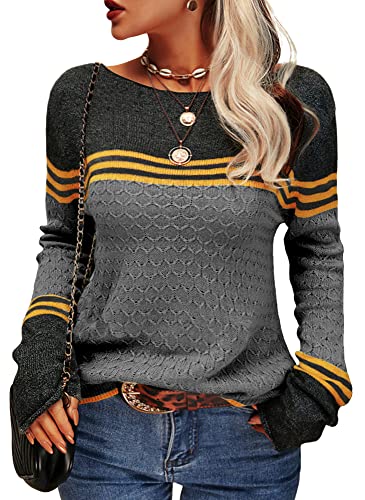 Damen Modischer Streifen-Pullover - Image 2