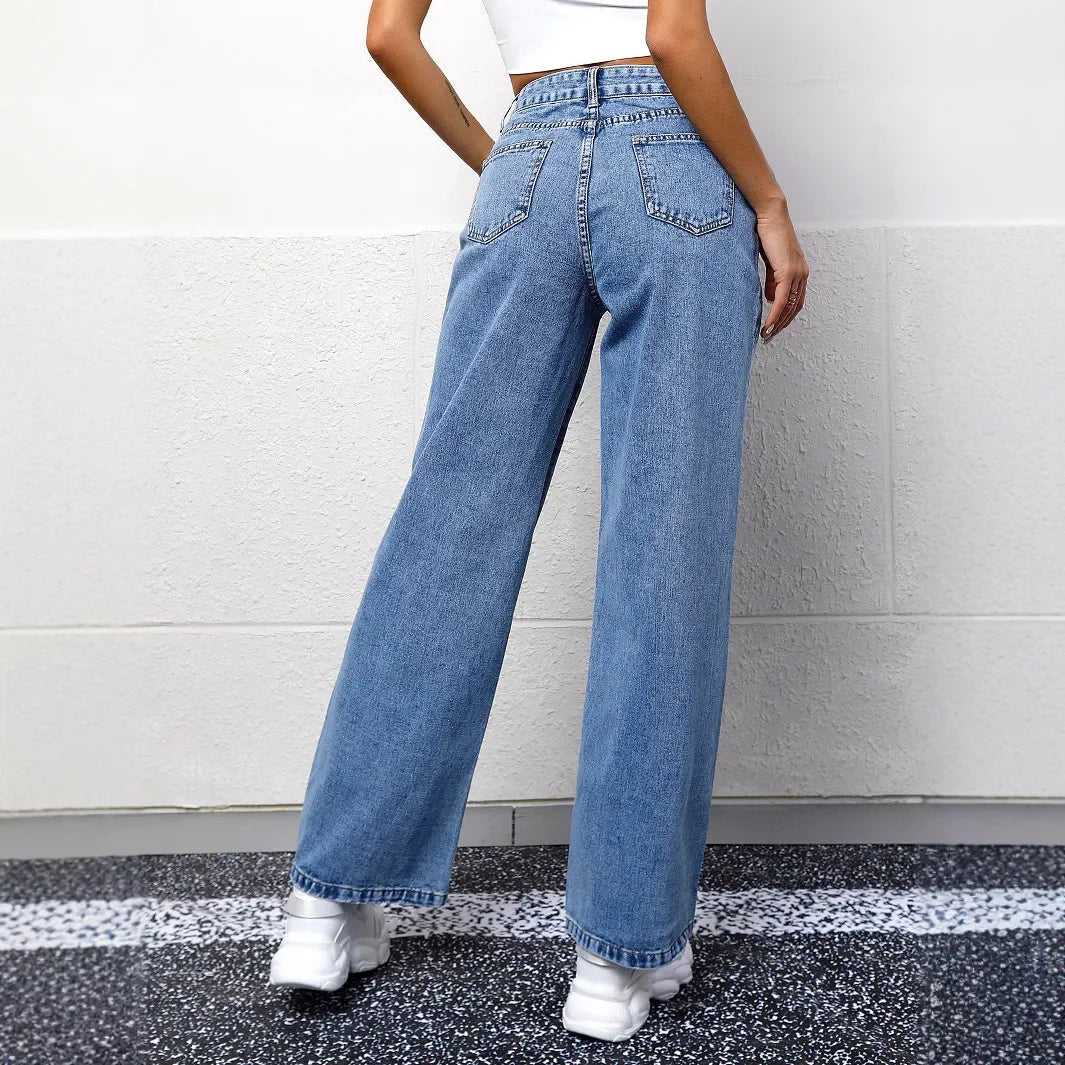 Damen-Mom-Jeans mit Hoher Taille | Gerade Beinführung - Image 2