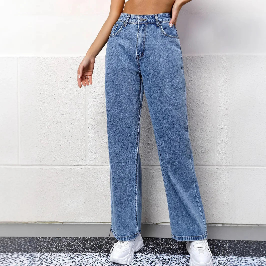 Damen-Mom-Jeans mit Hoher Taille | Gerade Beinführung - Image 3
