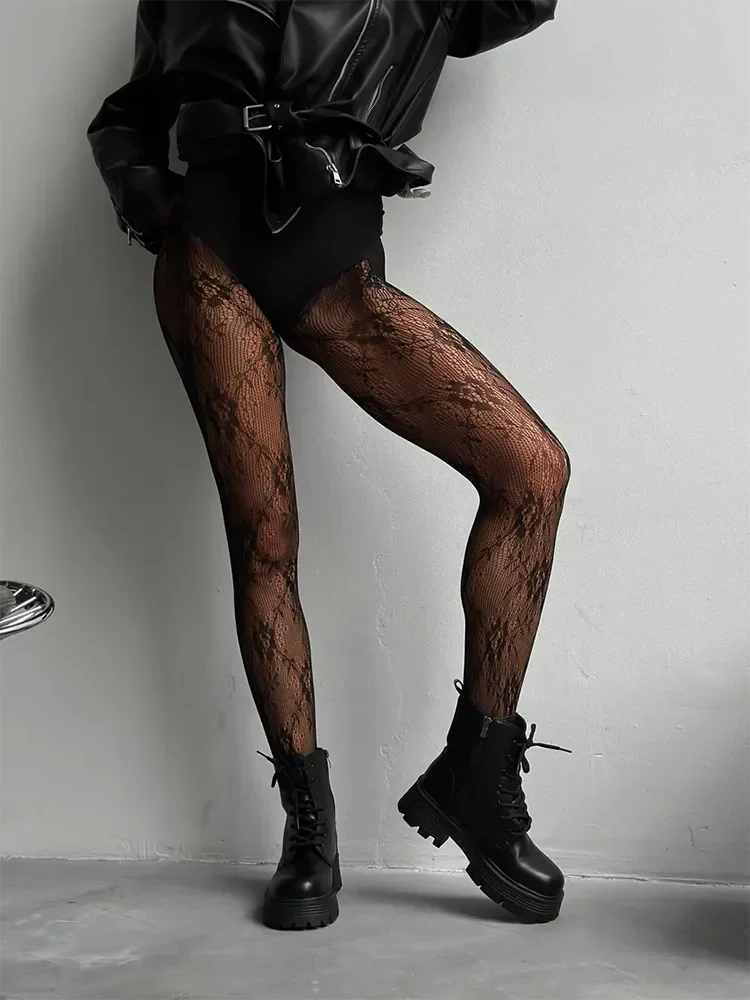 Damen Netzstrumpfhose | Blumenmuster - Image 3