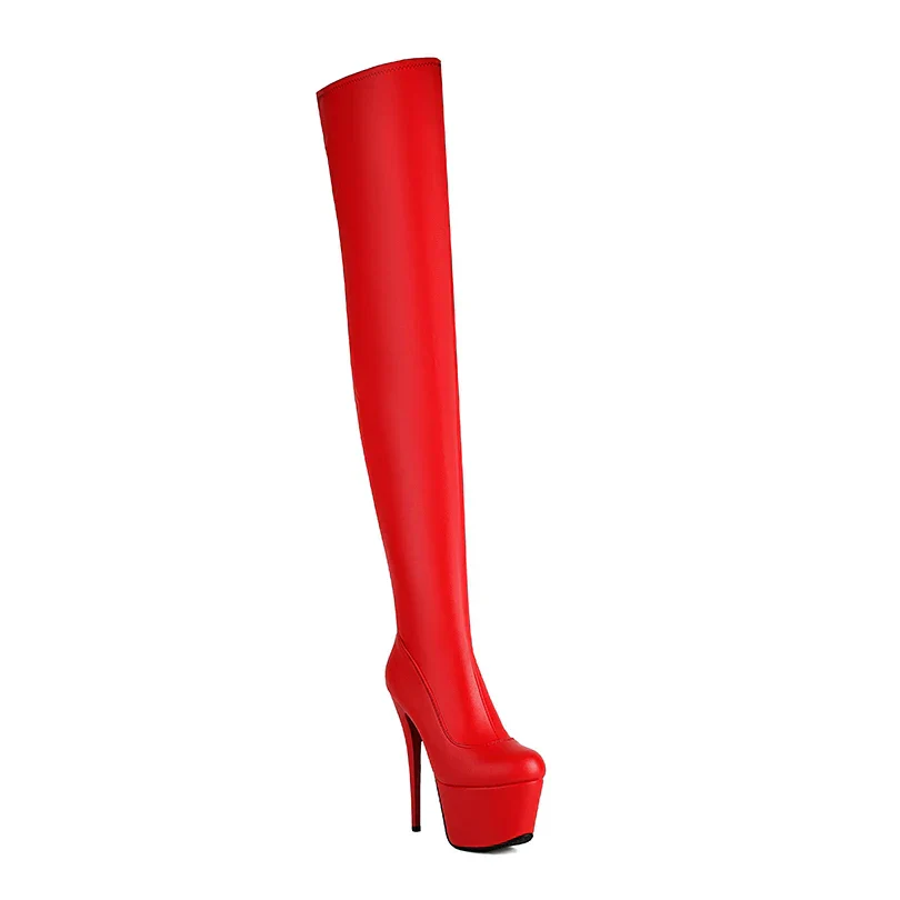 Damen Overknee Stiefel | Hoher Stiletto-Plateau - Image 3