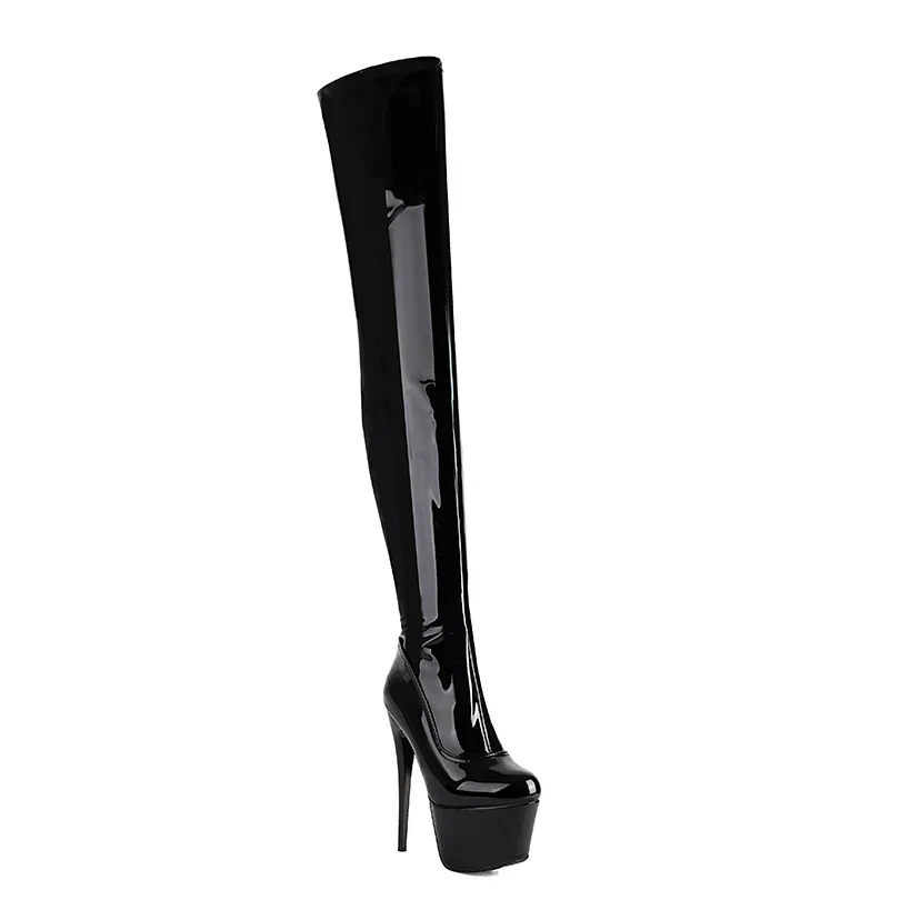 Damen Overknee Stiefel | Hoher Stiletto-Plateau - Image 6