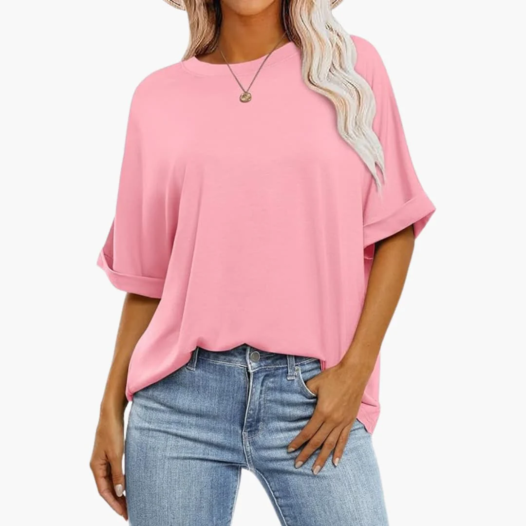 Damen Oversize T-Shirt mit Rundhals und kurzen Ärmeln - Image 2