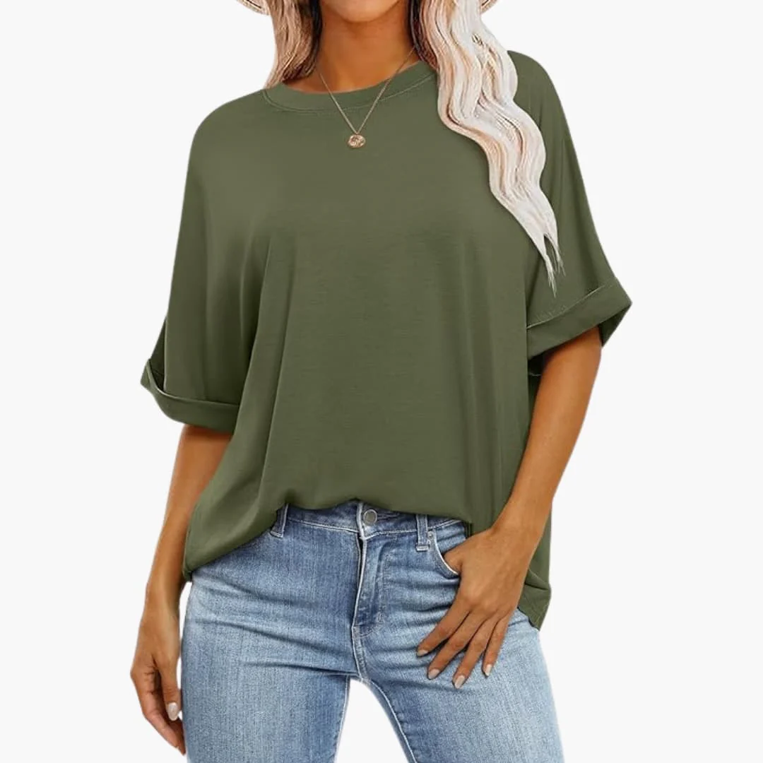 Damen Oversize T-Shirt mit Rundhals und kurzen Ärmeln - Image 4