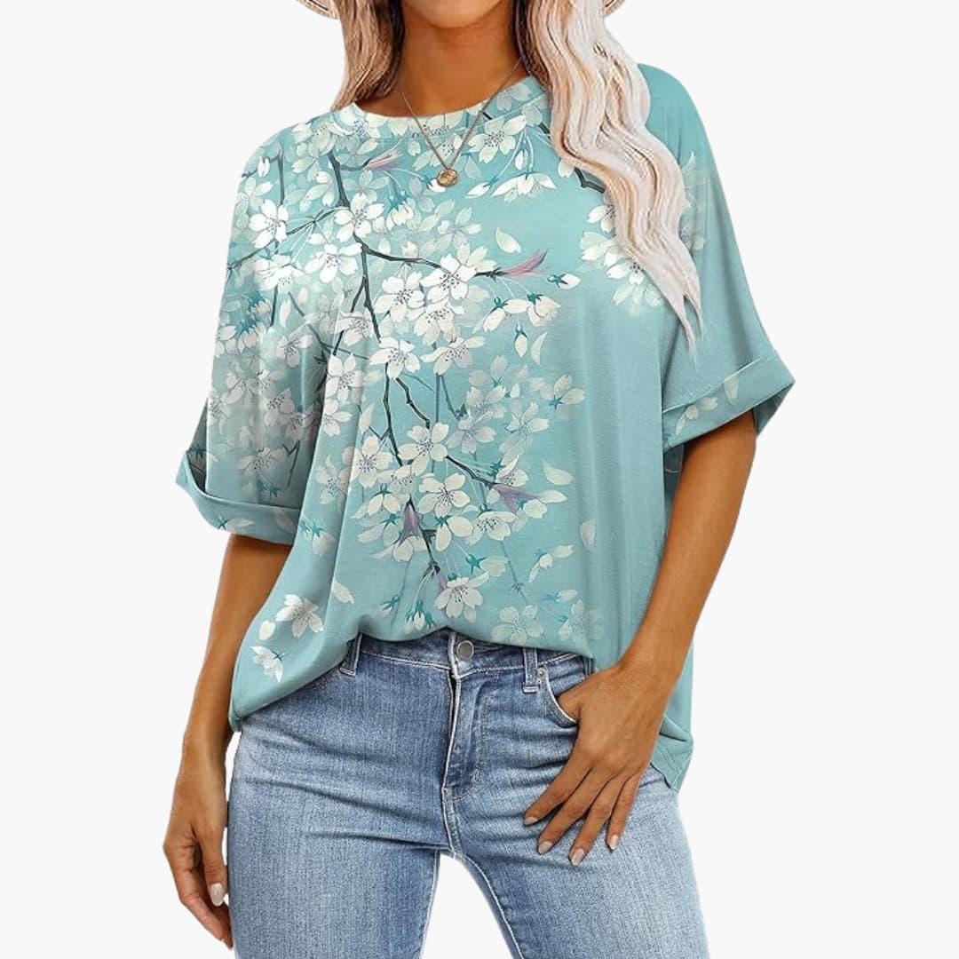 Damen Oversize T-Shirt mit Rundhalsausschnitt und kurzen Ärmeln - Image 3
