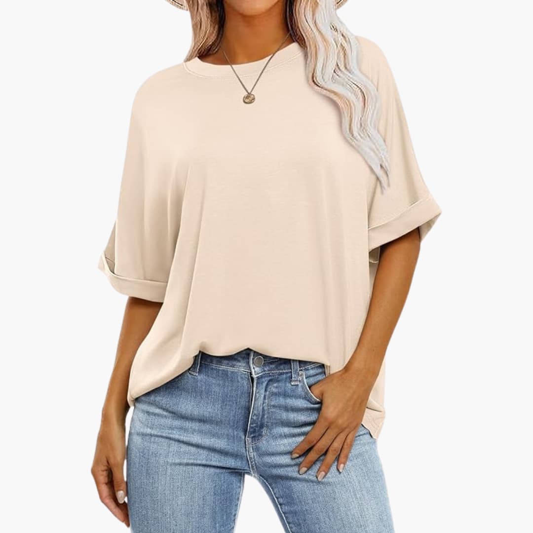 Damen Oversize T-Shirt mit Rundhalsausschnitt und kurzen Ärmeln - Image 5