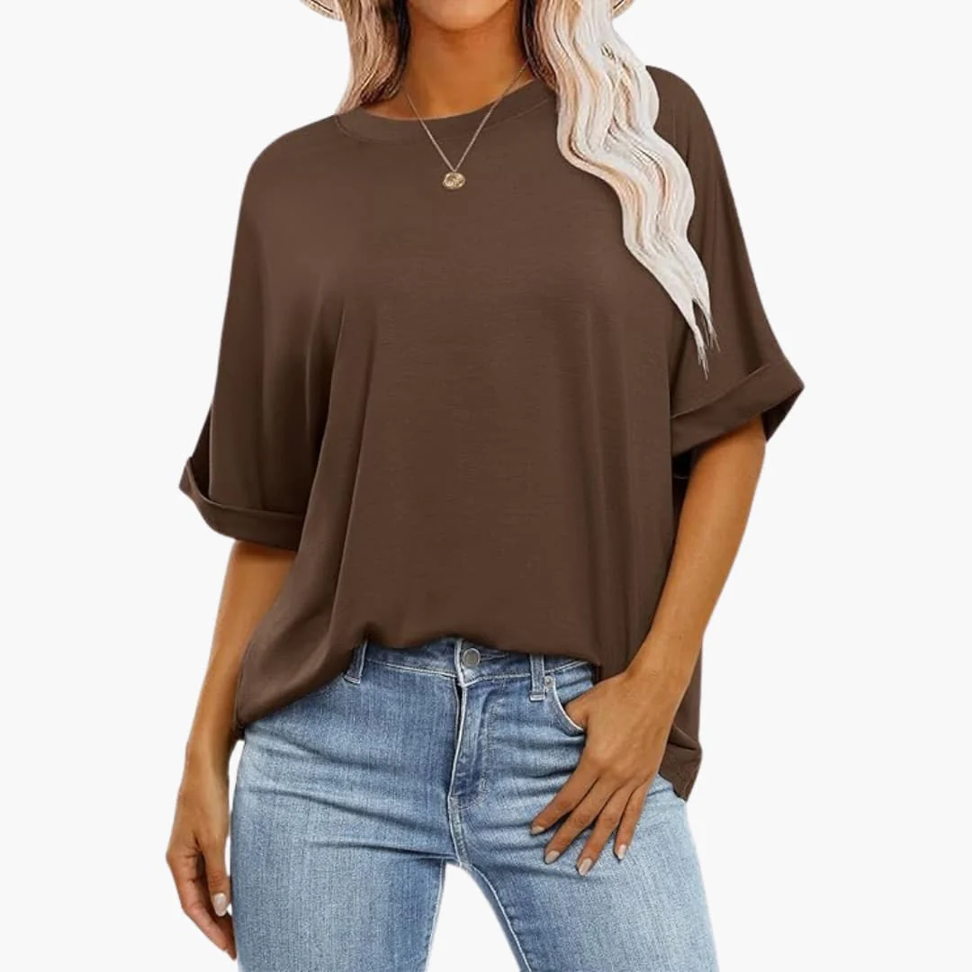 Damen Oversize T-Shirt mit Rundhalsausschnitt und kurzen Ärmeln - Image 6