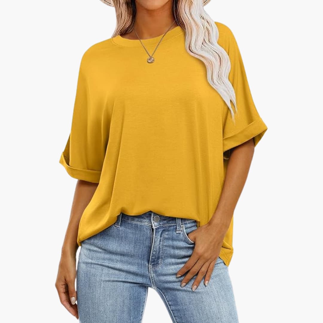 Damen Oversize T-Shirt mit Rundhalsausschnitt und kurzen Ärmeln - Image 8