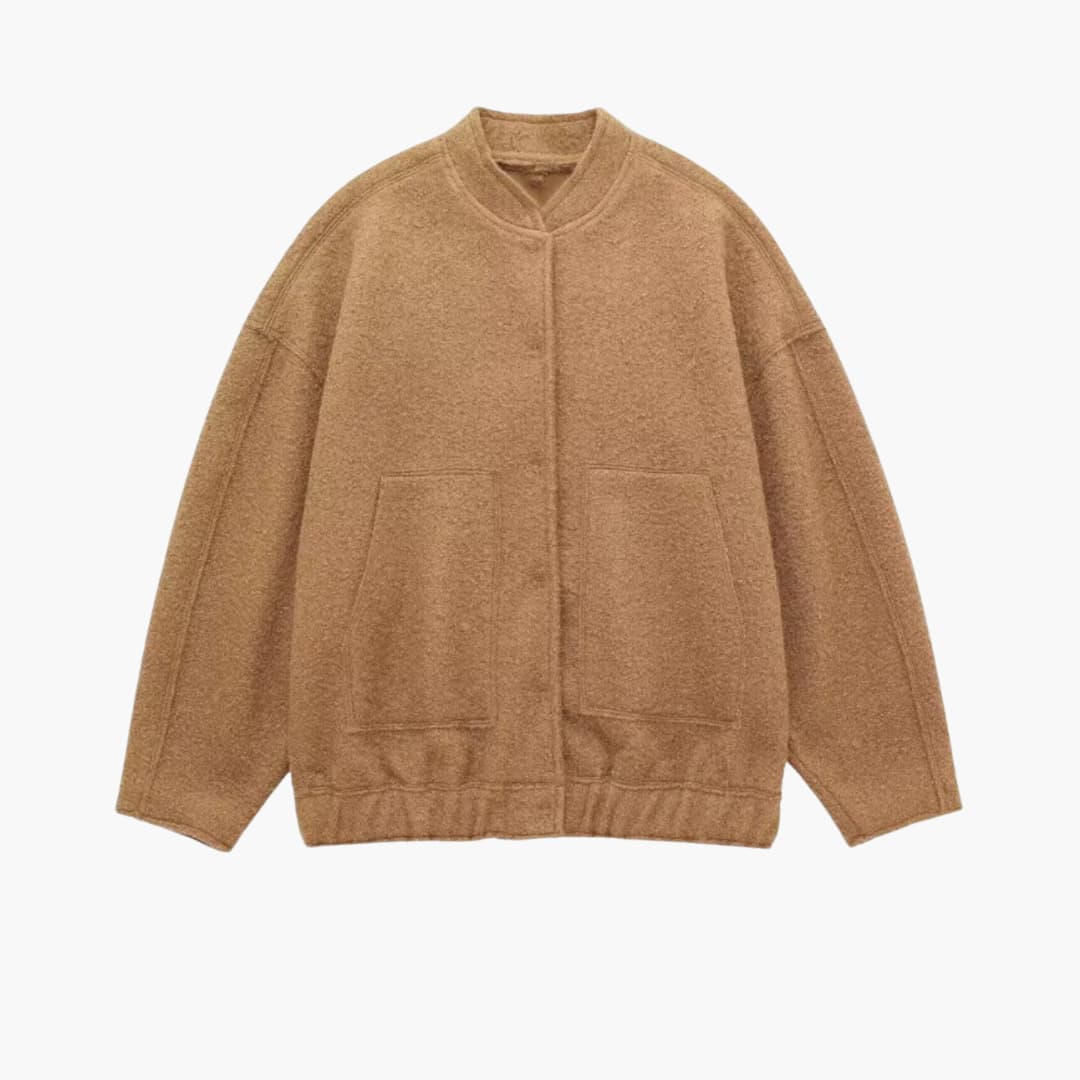 Damen Oversized Jacke mit offenem Frontdesign und aufgesetzten Taschen - Image 2